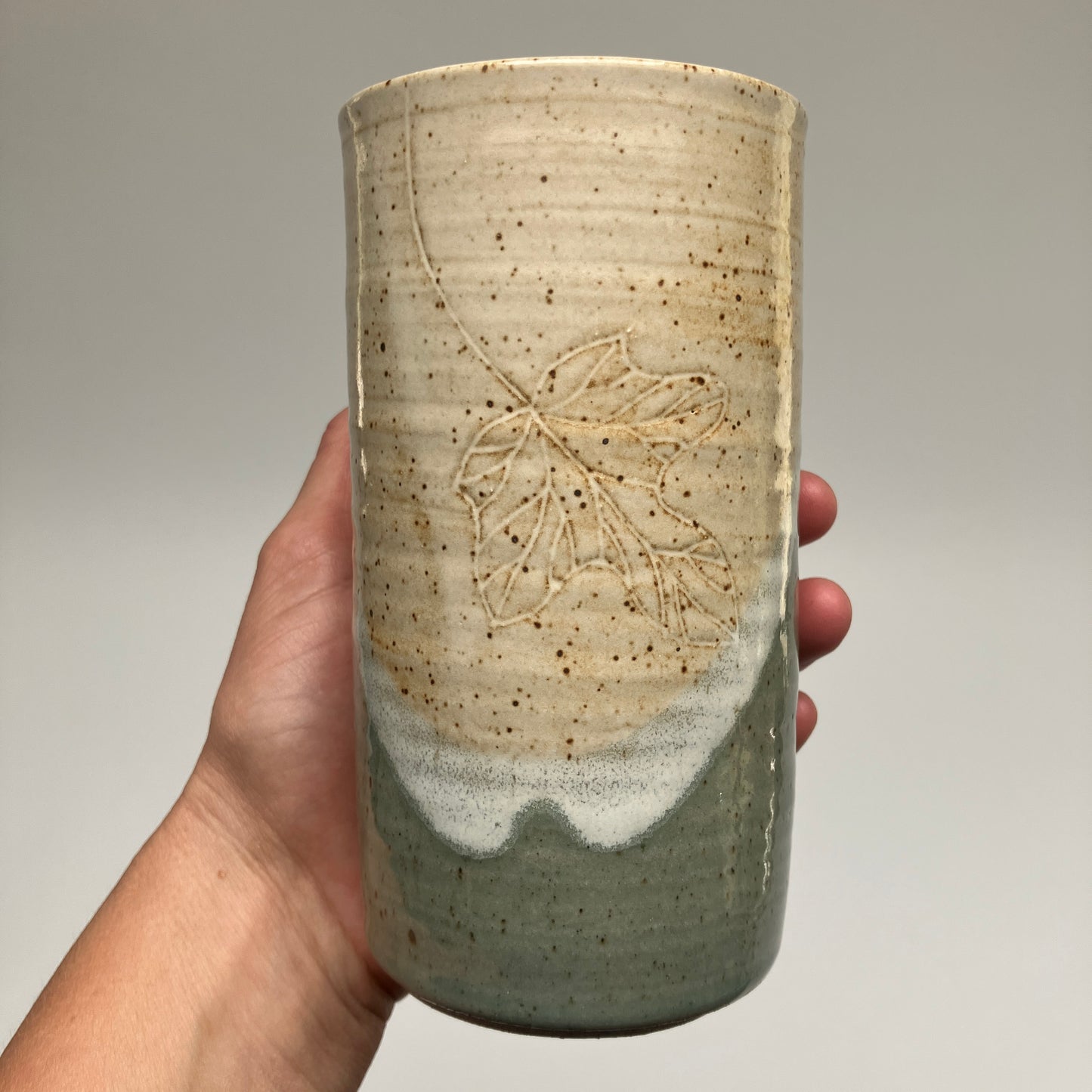 Tall Mug with Leaves
