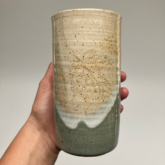 Tall Mug with Leaves