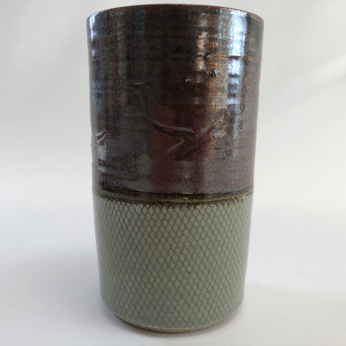 Tumbler with Carved Geese In Flight