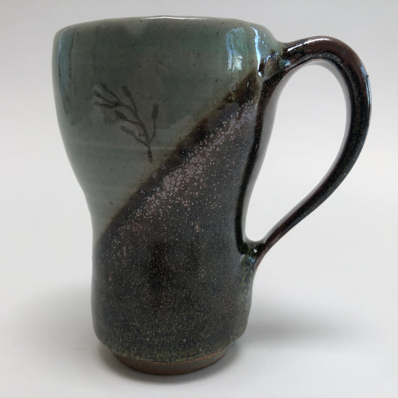 Shapely Mug with Mustard Flower Design