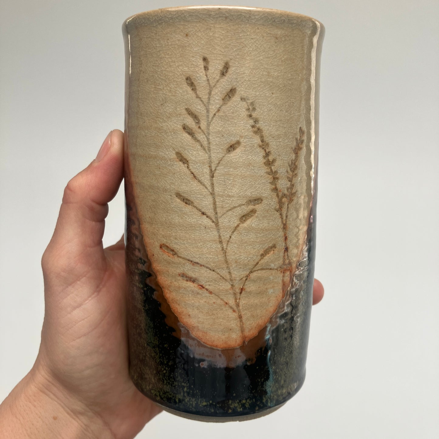 Tall Mug with Mustard and Grasses
