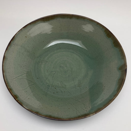 Large Serving Bowl With Grass Medley