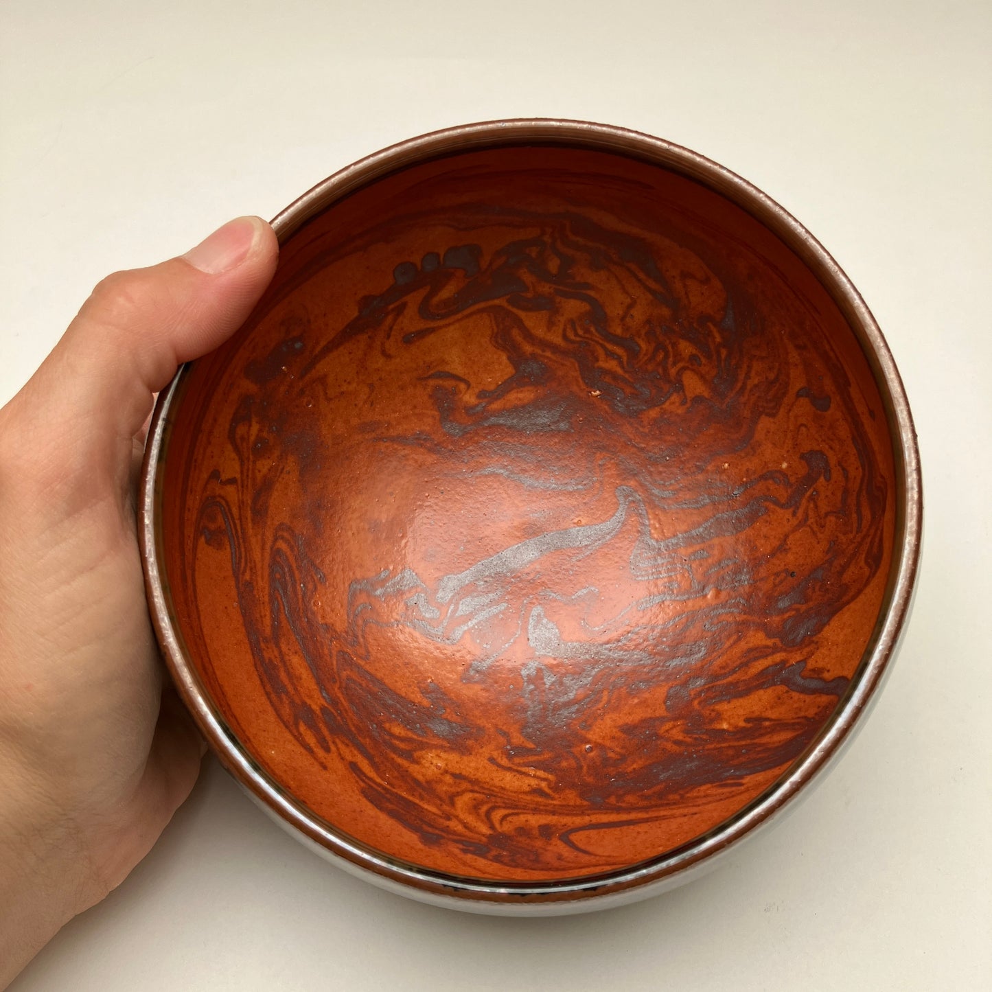 Bowl With Slip Marbling