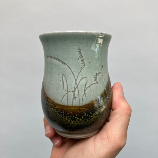 Small Curvy Mug With Native Grasses