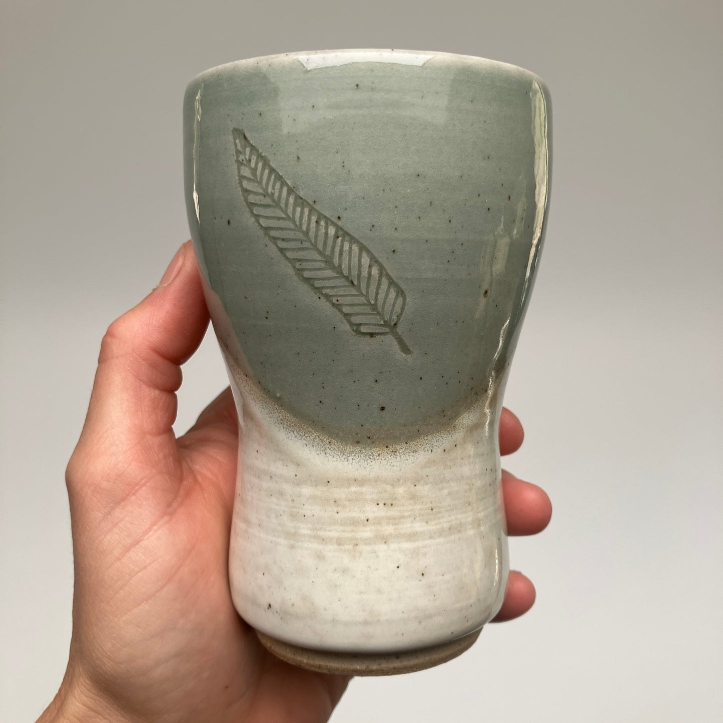 Tapered Mug With Grasses