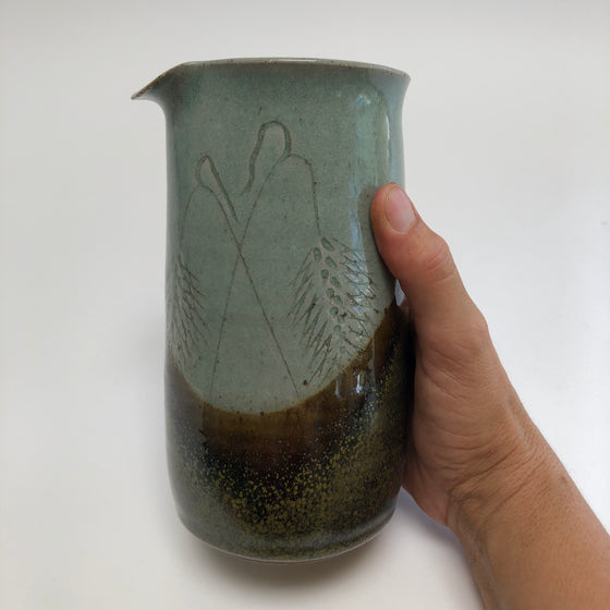 Water Carafe with Wheat Design