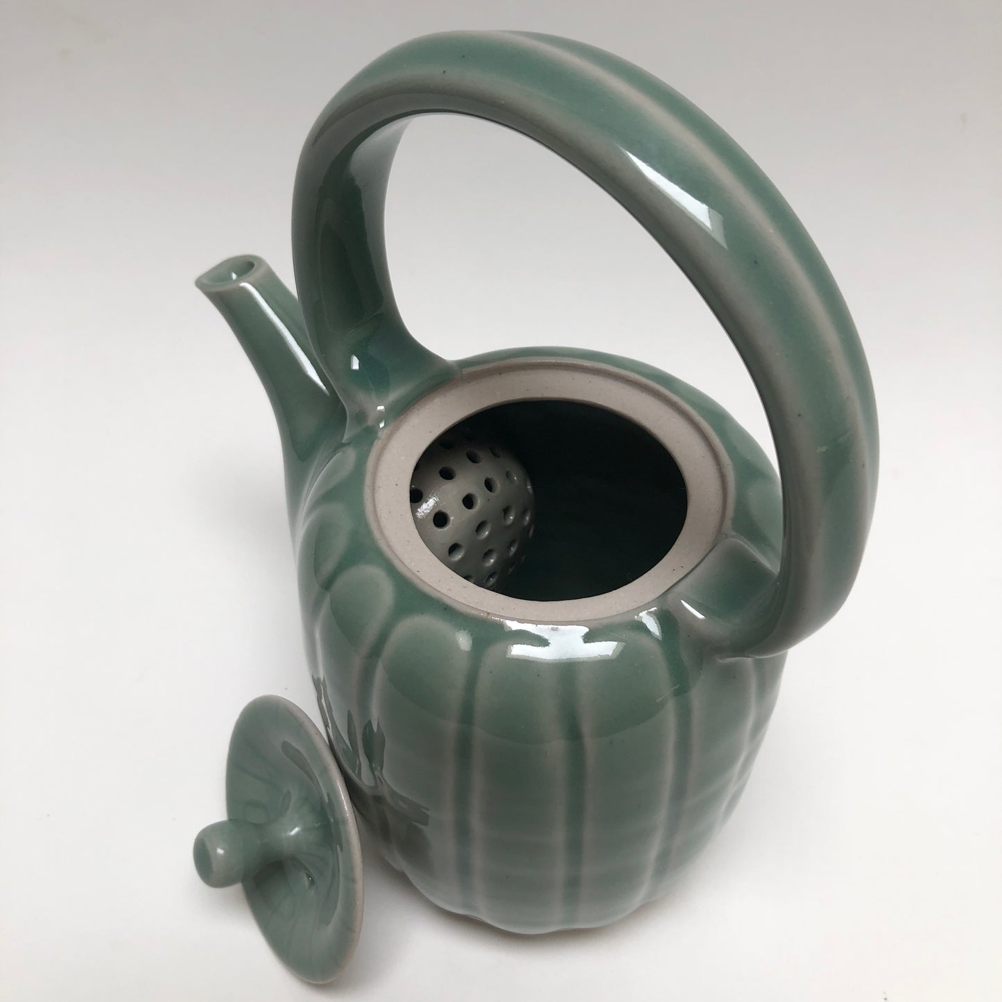 Celadon Teapot with Looped Handle