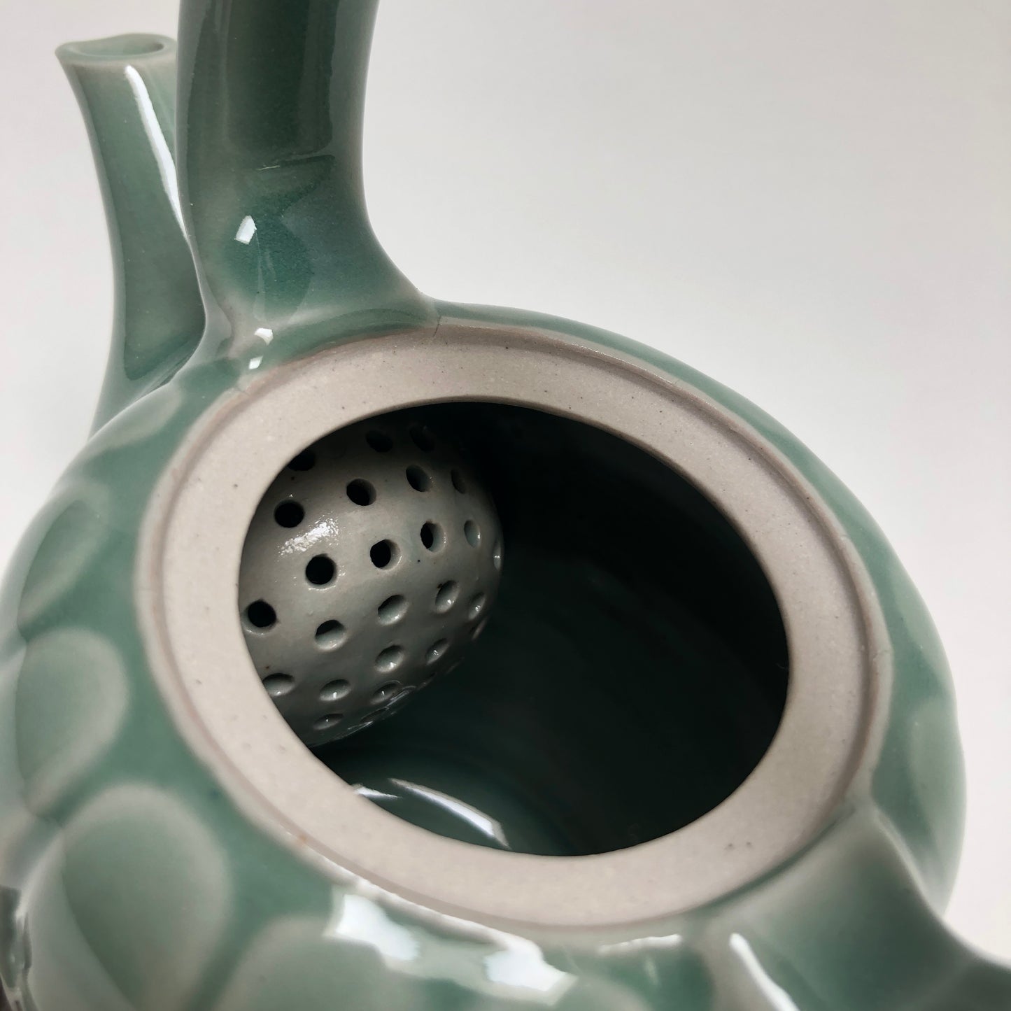 Celadon Teapot with Looped Handle