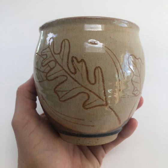 Round Mug with Fall Leaves
