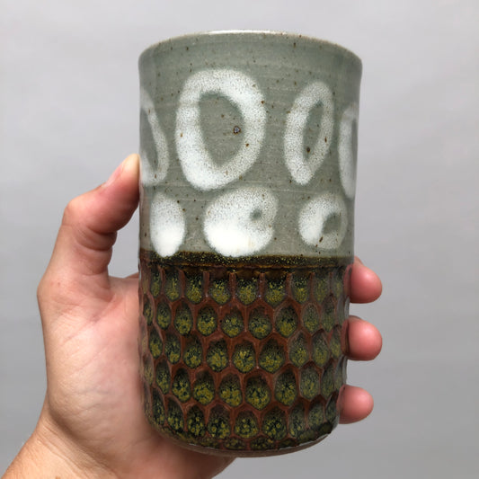 Abstract Tumbler with Honeycomb Pattern